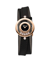 Chopard Happy Diamonds 26 mm, Rose Gold, Black Strap
