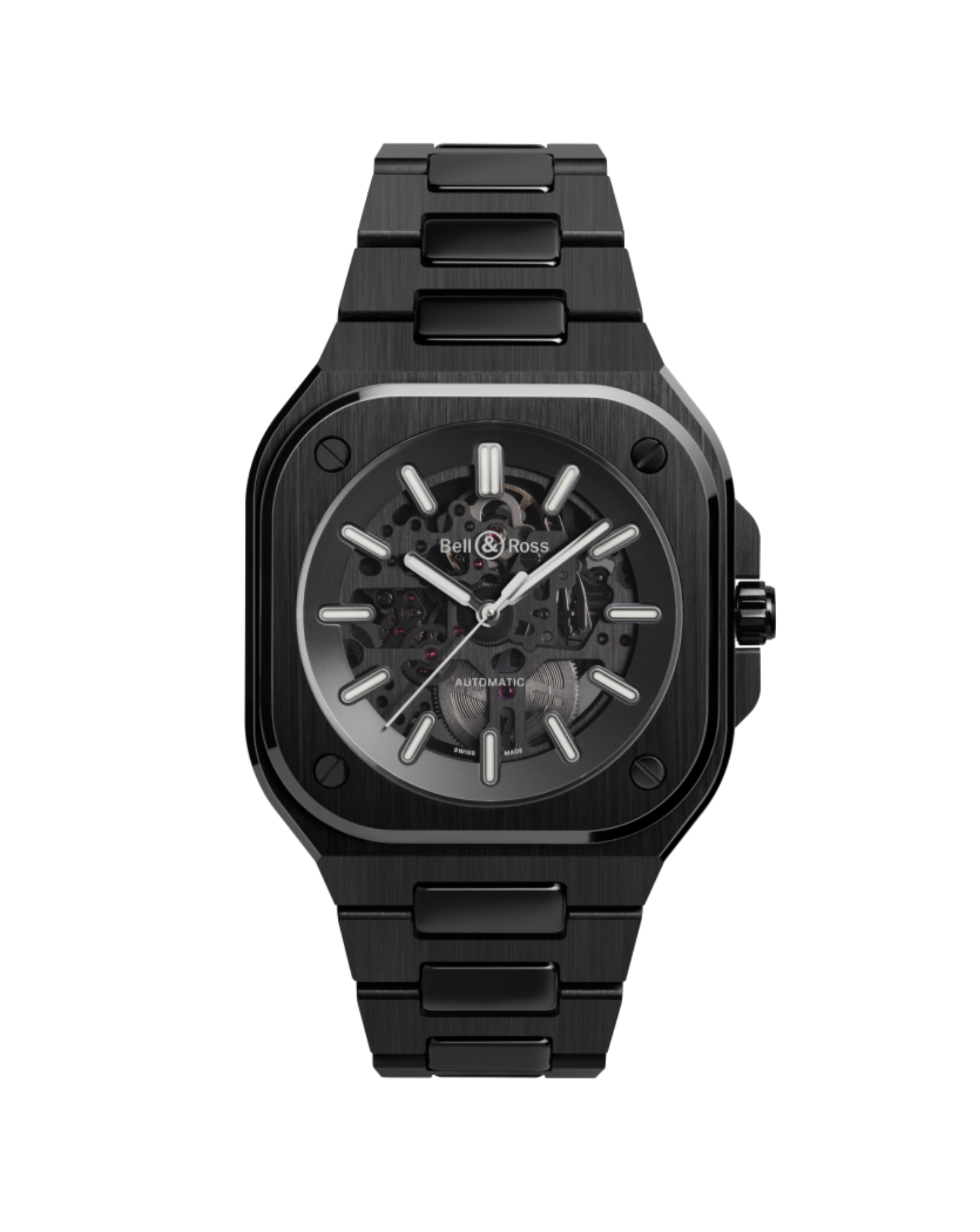 Bell & Ross BR-05 Skeleton Black Ceramic 41mm on ceramic strap