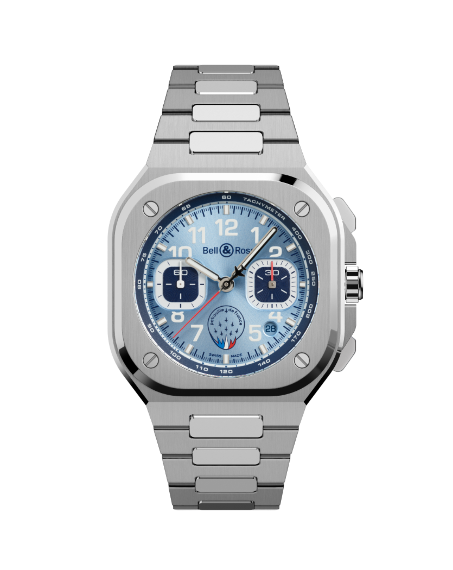 Bell & Ross BR-05 Chrono Patrouille de France 42mm on steel bracelet