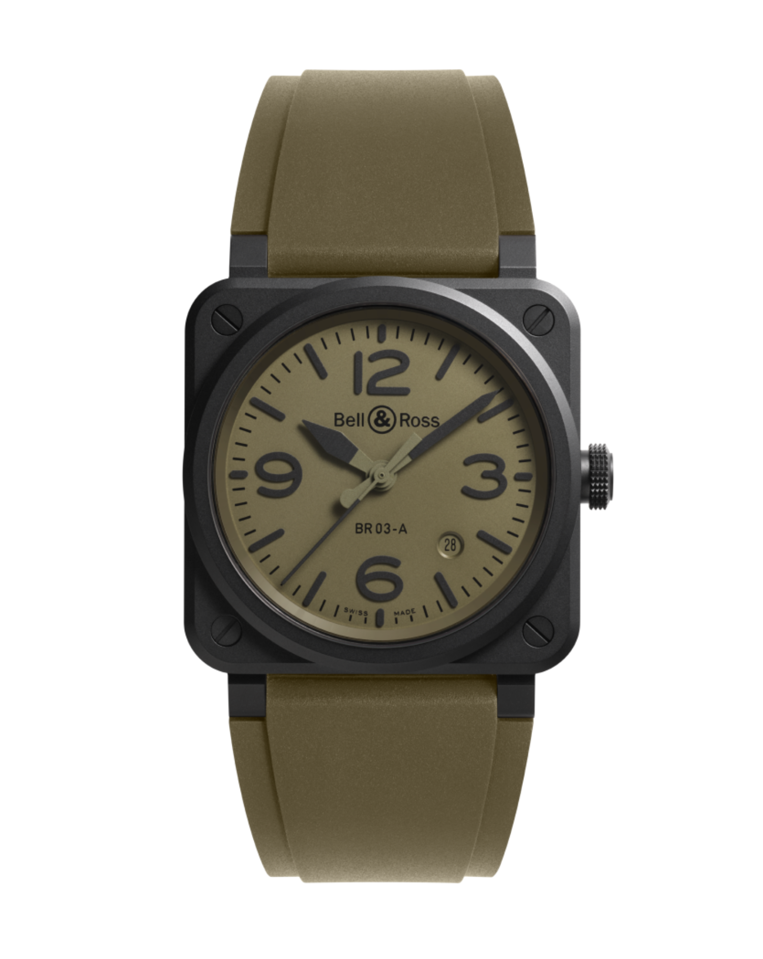 Bell & Ross BR-03 Military Ceramic 41mm on rubber strap